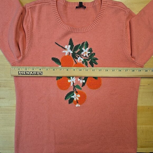 NWT $109 Talbots "BOLD ORANGES" Sweater Womens Size Small Pink - Picture 4 of 8